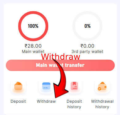 DG Club Withdraw option